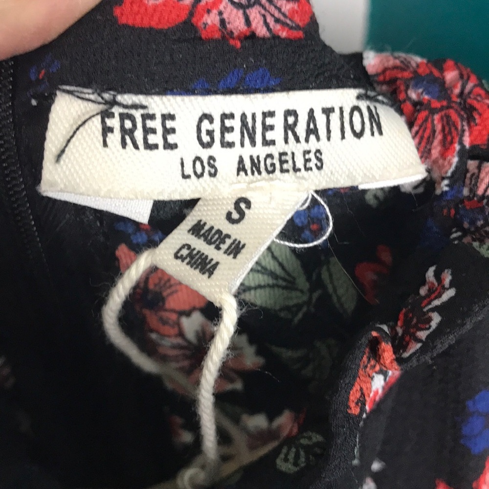 Free Generation Los Angeles black print mini dress - Picture 10 of 12